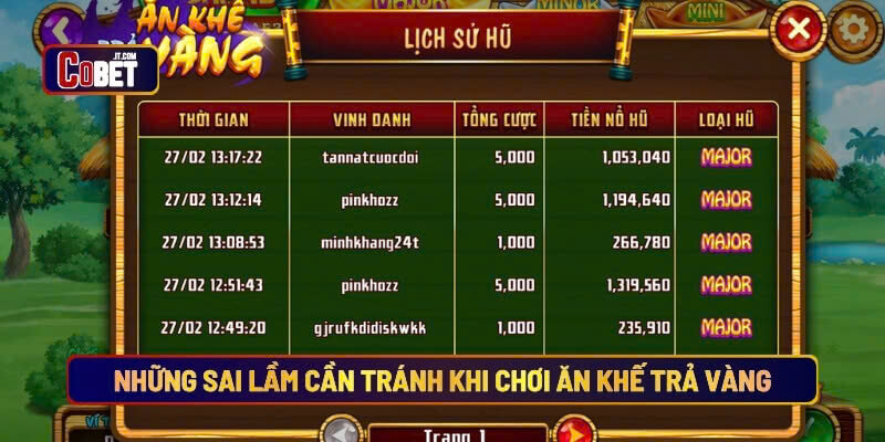 Những sai lầm cần tránh khi chơi ăn khế trả vàng